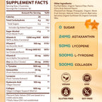 Tanning Gummies with Astaxanthin for Women and Men | Sunless Tanning Supplement with Beta Carotene, Lycopene, Collagen & Vitamins | Skin Radiance & Hydration | Vegan & Sugar Free - 120 Count