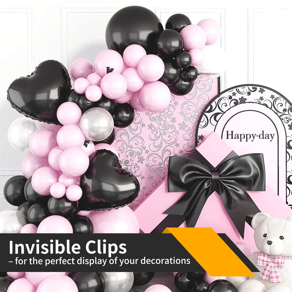 PUGPIU 36 Pack Balloon Arch Clips for Backdrop | Plastic Black Spring Clamps | 3.5 Inch Heavy Duty Clip for Backdrop Stand | Birthday Wedding Decoration | Photography Studio | Crafts | Clothing