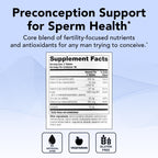 Theralogix ConceptionXR Reproductive Health For Men, Men's Preconception Vitamins for Fertility Support, Male Fertility Supplements for Sperm Health, NSF Certified - 180 Tabs (90-Day Supply), Unflavor