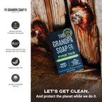 The Grandpa Soap Company Pine Tar Bar Soap for Men- Made With Pine Tar Oil, 3 in 1 Cleanser Deodorizer and Moisturizer, Dermatologist Tested, Safe for Sensitive Skin, 4.25 Oz, 8 Pack