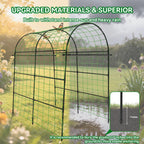 Trellume Garden Arch Trellis for Climbing Plants Outdoor - 83" H*71" W*43" L Large Rustproof Garden Trellis, Heavy Duty Grape Trellis, Tunnel Trellis for Melons, Pumpkins, Cucumbers, Peas(Black)
