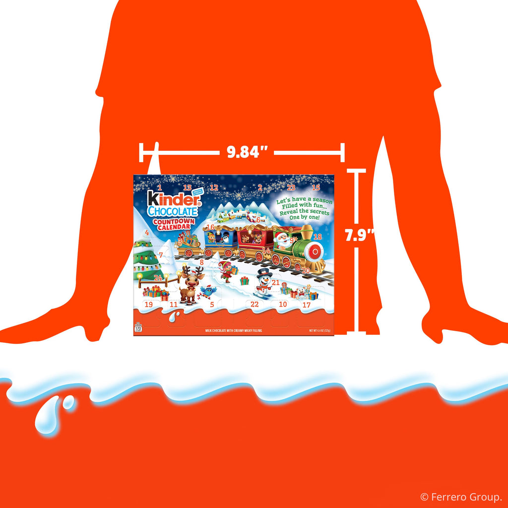 Kinder Chocolate Countdown 2026 Advent Calendar, 2 Pack, Holiday gift for all, Contains Nut, 24 Pieces, 8.8 oz