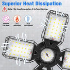 Aoretic LED Garage Lights Bulb 2 Pack -120W, 12000LM 6500K Led Shop Light with 4+1 Deformable Panels, Basement Barn Light Garages Ceiling Lights, E26/E27 for Garage, Warehouse, Shop
