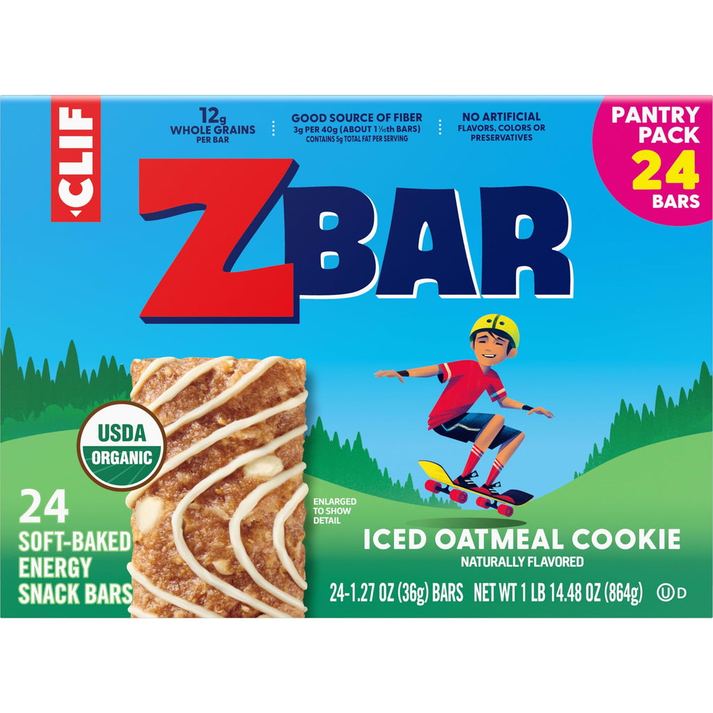 Zbar, Iced Oatmeal Cookie, Soft-Baked Energy Snack Bars, Non-GMO, 12g Whole Grains, USDA Organic Granola Bars, Snacks for Kids (24 Pack)