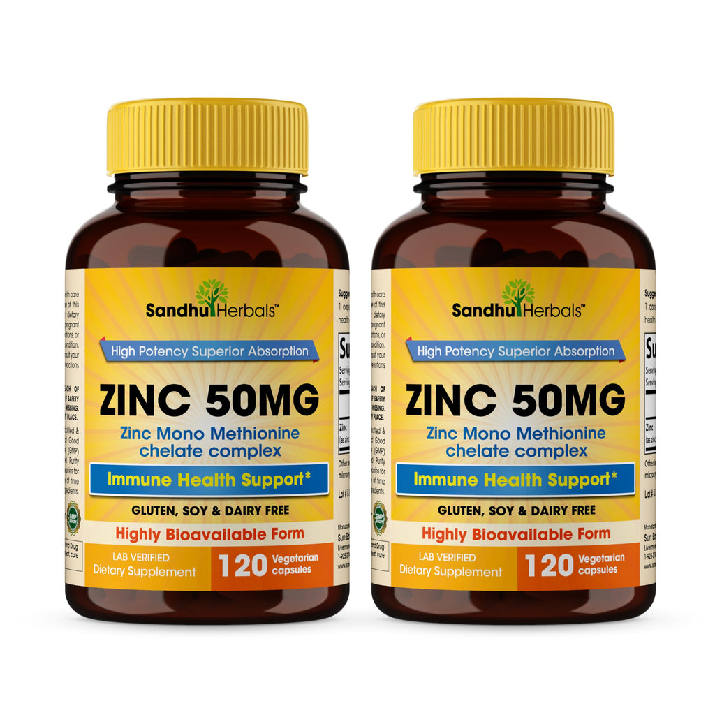 Zinc 50mg Capsules For Men and Women, 240 Count | Highly Absorbable Zinc Supplements For Immune System Support | Zink 50 mg Mono Methionine Chelated Complex | Helps with Skin Health & Overall Immunity