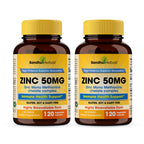 Zinc 50mg Capsules For Men and Women, 240 Count | Highly Absorbable Zinc Supplements For Immune System Support | Zink 50 mg Mono Methionine Chelated Complex | Helps with Skin Health & Overall Immunity