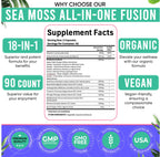 Adndale Sea Moss Black Seed Oil Ashwagandha Ginger Capsules. SeaMoss Capsules with Black Seed Oil, Ashwagandha, Turmeric, Moringa, Bladderwrack, Burdock Root, Manuka Honey, Cinnamon