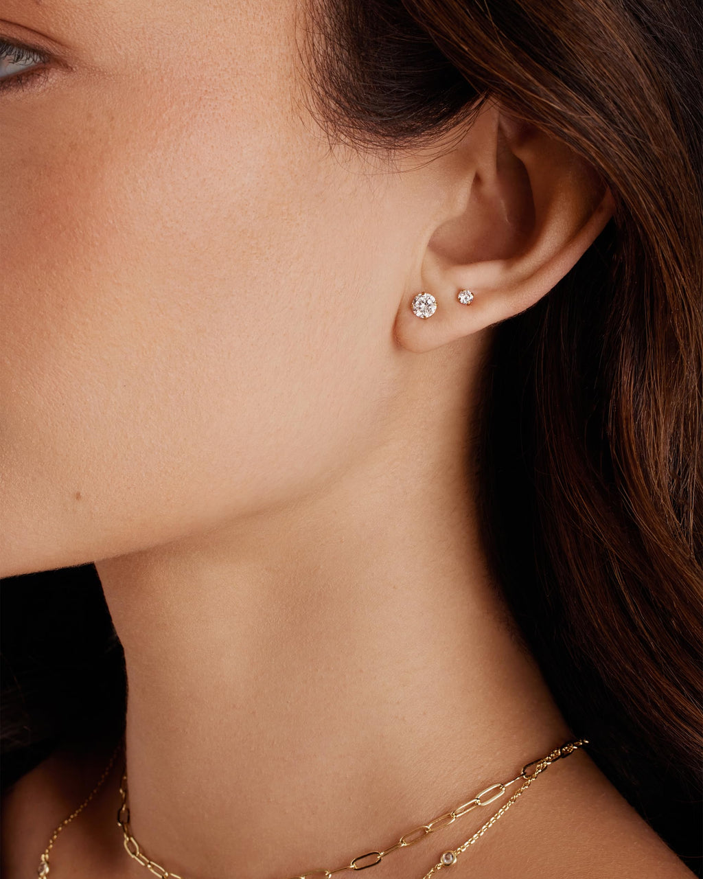 PAVOI CZ Waterproof Stud Earring Set, 14K Gold Plated, Yellow Gold