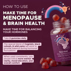 MAKE TIME | Menopause Support Gummies for Women – Cognizin Citicoline, Black Cohosh, Wild Yam, Collagen, B Vitamins – Brain Health, Hormonal Balance & Focus Support, Zero Sugar – 30 Day Supply