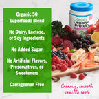 Orgain Organic Vegan Protein + 50 Superfoods Powder, Vanilla Bean - 21g Plant Based Protein, 8g Prebiotic Fiber, No Lactose Ingredients, Gluten Free, No Added Sugar, 1.12 lb (Packaging May Vary)