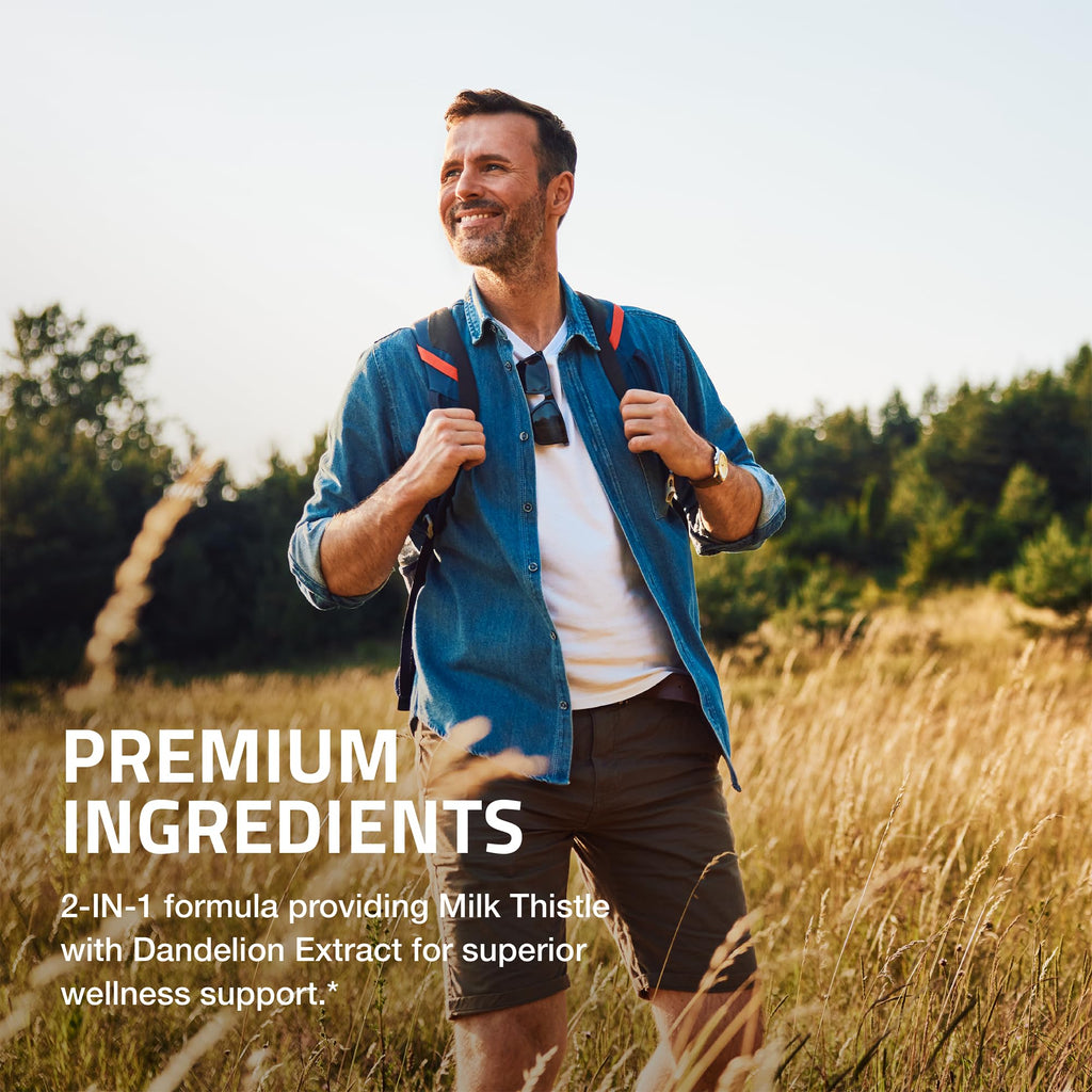 Bronson Milk Thistle Silymarin Marianum & Dandelion Extract Liver Health Support, Antioxidant Support, Detox, 360 Capsules