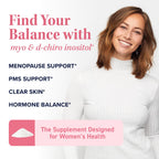 Myo-Inositol & D-Chiro Inositol Powder | Hormone Balance for Women | Ideal 40:1 Ratio | Myo 2000mg, D Chiro 50mg | Regulate Menstrual Cycle and Support Ovarian Health | 30 Servings, 2.17 oz.