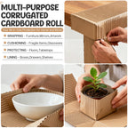 Tottist 12"x394"Single B Flute Corrugated Cardboard Roll: Large Thick Sheets for Crafts, Moving, Shipping, Mailing, Gift Packaging, DIY, Modeling; Makes Packaging Pads, Boxes & Edge Protectors (Brown)