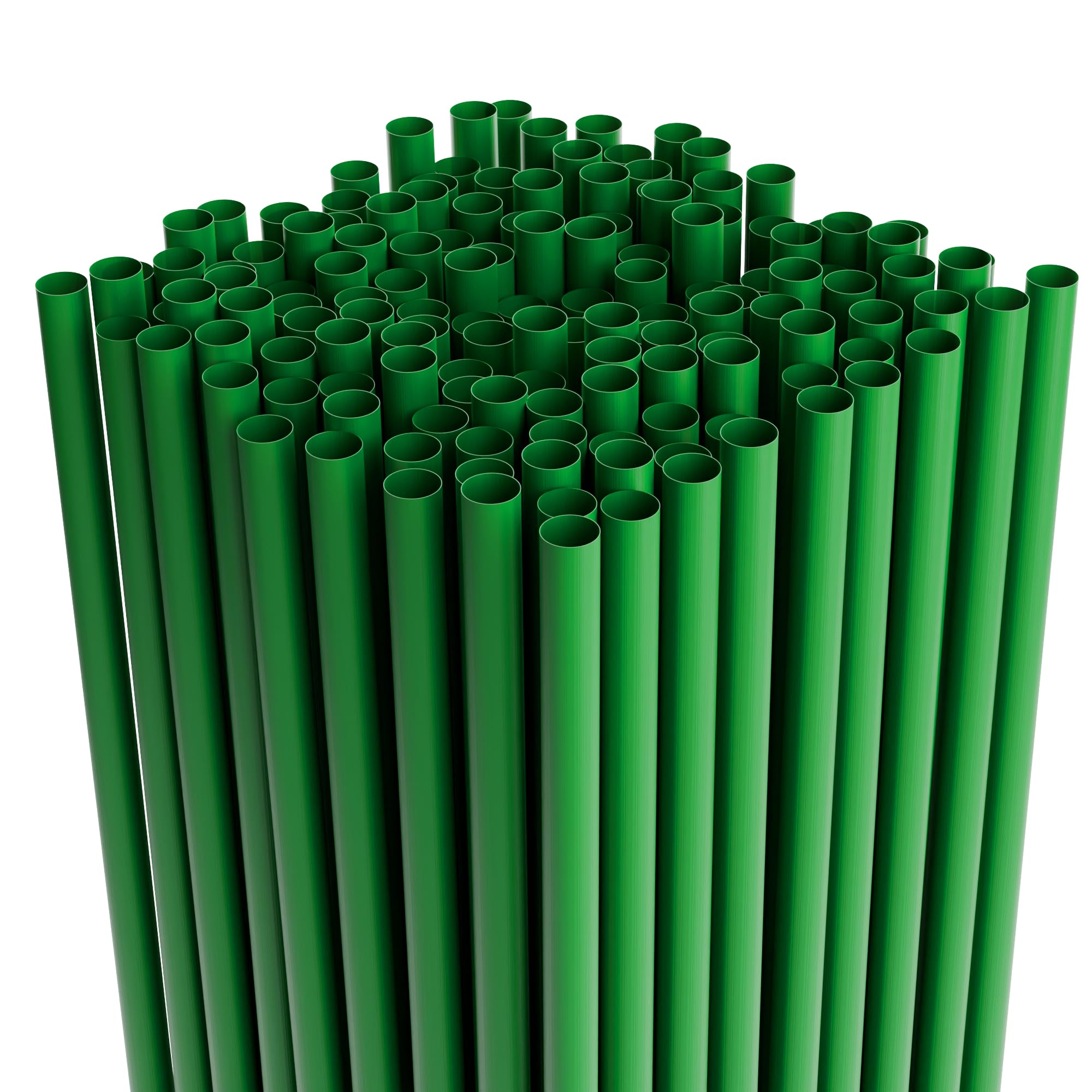 Disposable Plastic Drinking Straws - 7.75" Long - Straight - Unwrapped (10000, Green)
