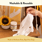 ECZEMA HONEY Premium 100% Cotton Gloves - Washable & Reusable Overnight Dry Hands Treatment - White Cotton Gloves for Eczema (24 Pairs)