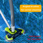 Upgrade Pool Vacuum Head with Wheels & Side Brushes, Universal Rotatable Hose Adapter,Weighted Triangular Shape, for Inground/Above Ground Swimming Pools,Sepetrel
