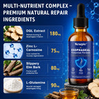 Newpie Esophageal Relief Drops with Slippery Elm Bark, Zinc L-Carnosine, L-Glutamine & Aloe Vera - Stomach Soothing, Supports Throat & Stomach Health - Non-GMO, Dairy-Free, 2 Fl Oz (60ml) 2