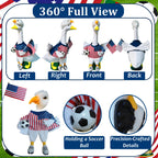 Soccer Porch Goose Outfits, Football Geese Duck Statues Clothes Art Decor