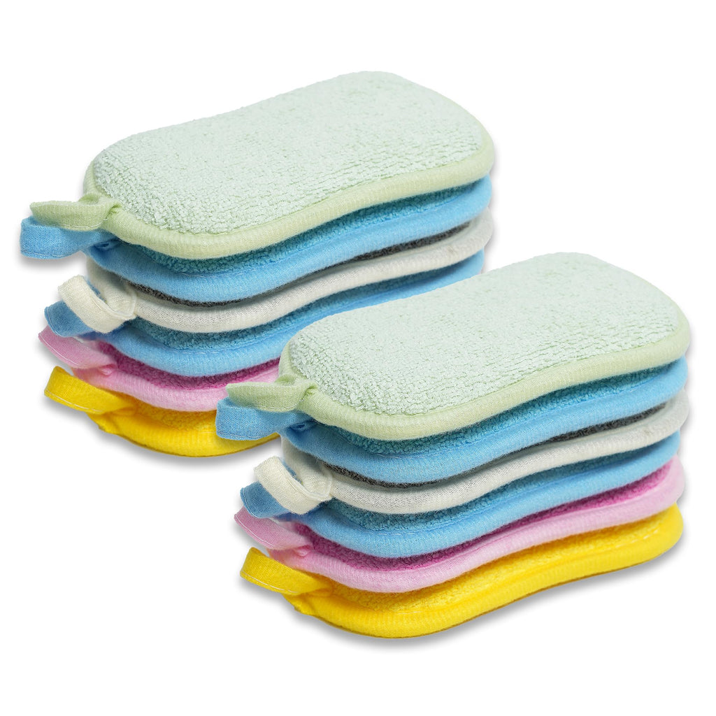Dish Sponge Kitchen Sponges,Scrub Sponges,Double Sided Cleaning,Non Scratch,Ultra fine Fiber Wiping+Stainless Steel Wire to Remove Stubborn Stains,Durable Thickening (Large 12-Pack)