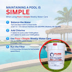 Pure + Simple | All-in-One Weekly Pool Treatment | Controls Algae & Clarifier for Swimming Pools with Copper-Based Formula | Ideal for Above Ground and Inground Use - 10 lbs