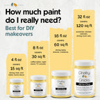 Chalky Chicks All-in-One Chalk Paint for Furniture or Cabinet - 8 Fl Oz - Matte Finish Tuscany (Yellow) for Metal, Wood Furniture Paint - No Sanding All-in-One for Home Decor & Crafts, USA Made