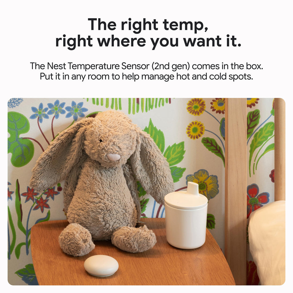 Google Nest Learning Thermostat (4th gen) + Nest Temperature Sensor (2nd gen) - Obsidian