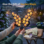 Solar Butterfly Lights Outdoor Metal Wall Decor with 30 Led Decorative