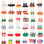 Nosiny 36 Pairs Holiday Earrings Variety Pack Summer Fall Halloween Gifts for Women Teacher Party Favors(Stylish Hook Earrings)
