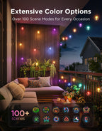 Govee Clear Bulb Outdoor String Lights, 48ft RGBWIC Dimmable Patio & Backyard Lights with 15 LED Bulbs, 111 Modes, IP67 Waterproof & Shatterproof, Works with Alexa, Google & Matter