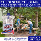 Fly Traps Outdoor Fly Trap for Patio. 4 Large Non-Toxic Pre-Baited Flies Bags Outdoor Disposable. Big Hanging Bug Catchers for All Filth Flies Killer for Outside Bug Control in Yard Horse Ranch.