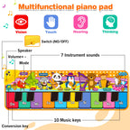 Kids Musical Piano Mats with 25 Music Sounds, Musical Toys Baby Floor Piano Keyboard Mat Carpet Animal Blanket Touch Playmat Early Education Toys for 1 2 3 4 5 6+ Years Old Girls Boys Toddlers
