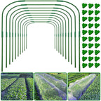 10 Sets 41.3"x32" Greenhouse Hoops Grow Tunnel for Raised Beds,Durable Rust-Free Removable Row Cover Hoops for Garden Netting DIY Kits with 30 Clips,Garden Hoops for Outdoor Vegetables Climbing Plant