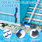 Tioncy 4 Pack Swimming Pool Cleaning Kit Including Pool Cleaning Brush Scrubbing Scouring Sponge Pad Skimmer Leaf Net and 47inch Swimming Pool Cleaning Poles for Inflatable Pool Home Spas Hot Tubs