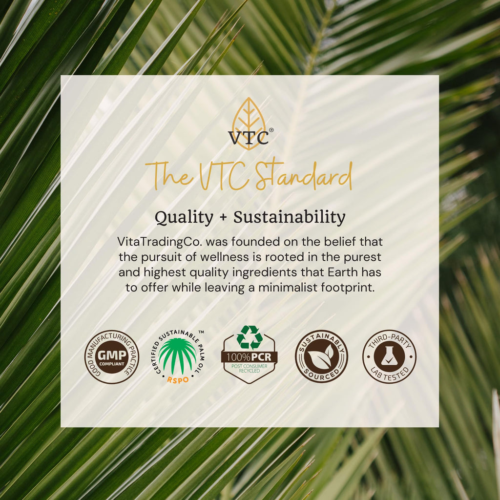 VTC VitaTradingCo. 100% Pure C8 MCT Oil | 3X Distilled Caprylic Acid | Healthy Fat for Clean Energy | Sustainably Sourced | Non-GMO, Paleo, Keto | 32oz, 64 Servings (Unflavored)