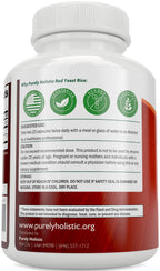 Purely Holistic Red Yeast Rice 1200mg with CoQ10 Supplement & Flush Free Niacin 120 Extra Strength Vegetarian Capsules – Advanced Healthy Heart Formula - Non-Irradiated, Citrinin Free