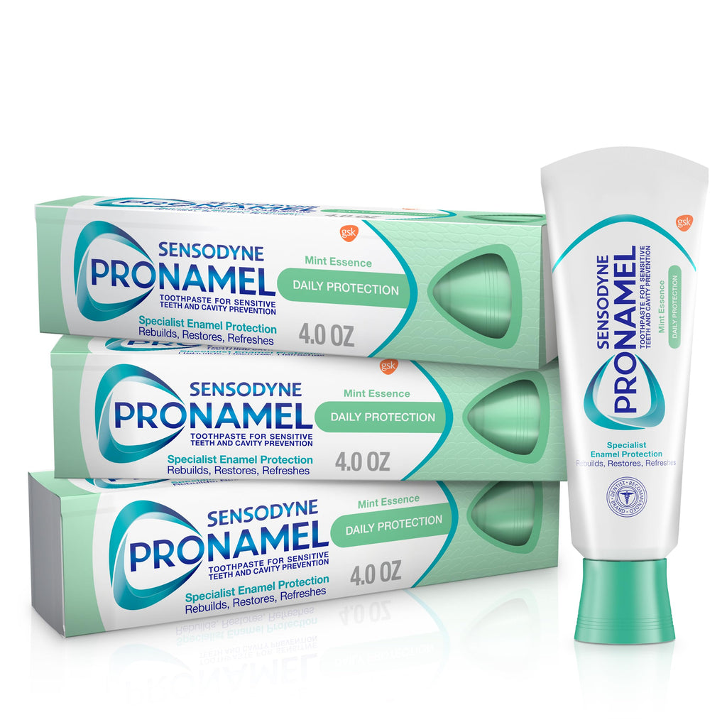 Sensodyne Pronamel Daily Protection Enamel Toothpaste for Sensitive Teeth, Mint Essence - 4 oz (Pack of 3)