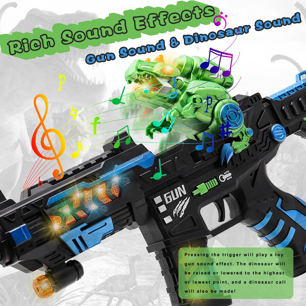 DaoDaoZhu Dinosaur Light Up Toy Gun with Sound Effects, Toy Guns for Kids