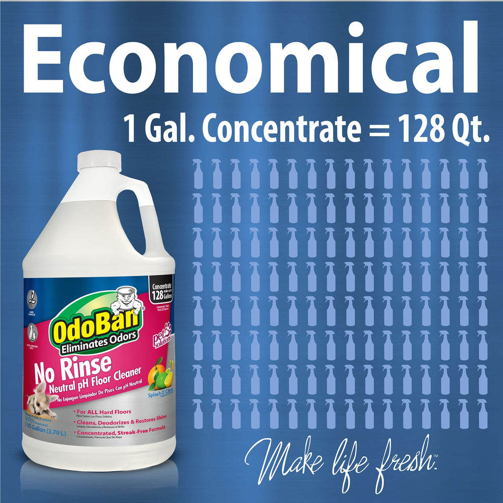 OdoBan Pet Solutions No Rinse Neutral pH Floor Cleaner Concentrate, Made in the USA, 1 Gallon, and Oxy Stain Remover, 32 Ounce Spray