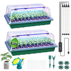MQHUAYU 80 Cell Seed Starter Tray with Grow Light, 2 Pack Starter Kit