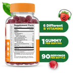 Lifeable Vitamin B Complex for Kids | with VIT C | Great Tasting B Complex Gummies | Vegan Kids B Complex | Energy and Nerve Support | 90 Gummies