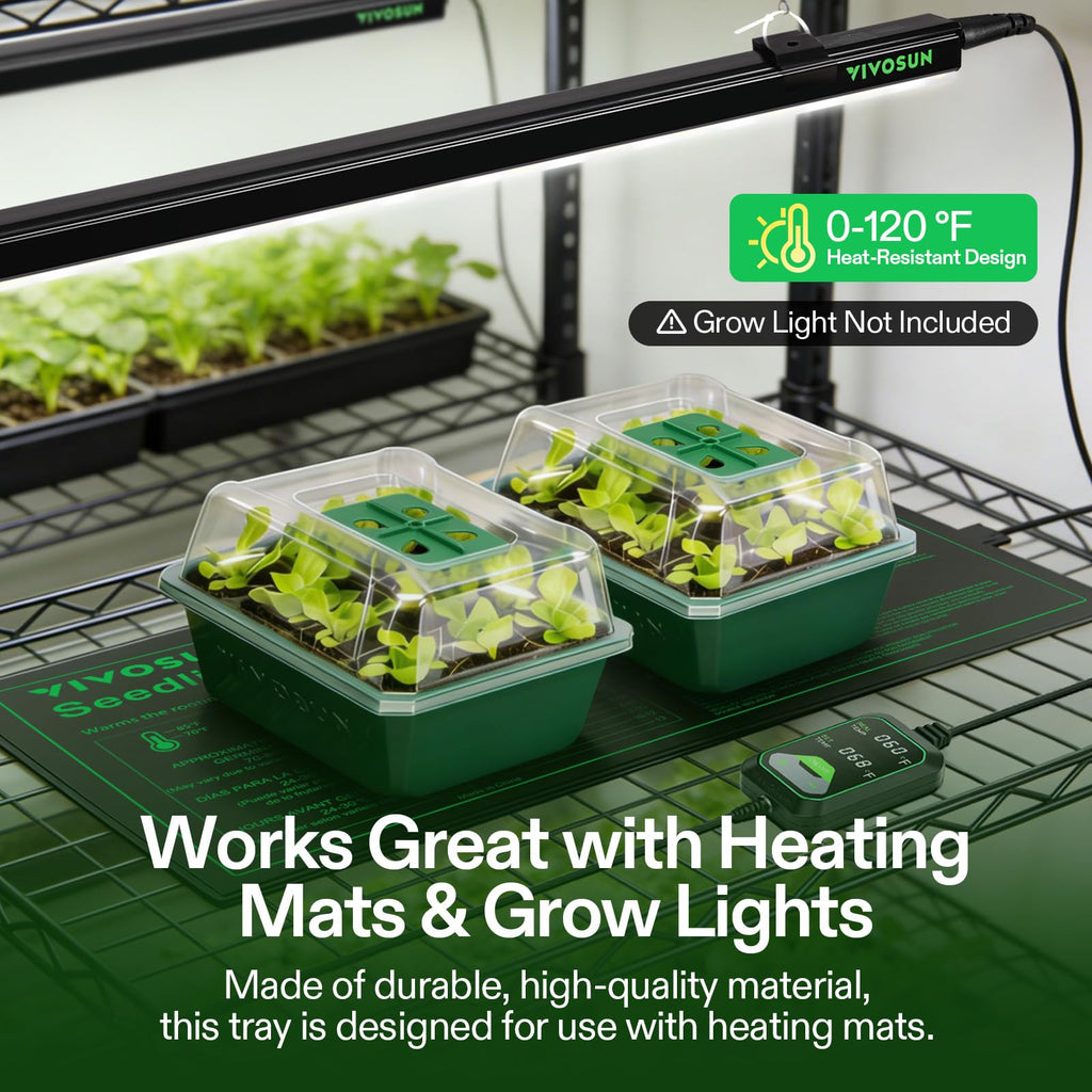 VIVOSUN 6-Pack Seed Starter Trays & 10"x20.75" Seedling Heat Mat
