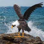 Bald Eagle Statue Garden Sculpture, Metal Yard Art Eagle Decoration, Large Eagle Outdoor Statues for Garden Yard Lawn Decoration