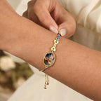 MYLONGINGCHARM Personalized Dog Memorial Bracelet for Women, Custom Pet Photo and Name, Adjustable Picture Bracelets, Dog Memorial Gifts for Loss of Dog (Gold, Bone)