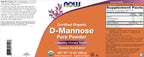 NOW Foods Pure, Organic D-Mannose 10 oz Powder - Bladder Cleanse and Urinary Tract Health Supplement - Non-GMO - Vegan Friendly - 2000mg / 2 Grams per Serving