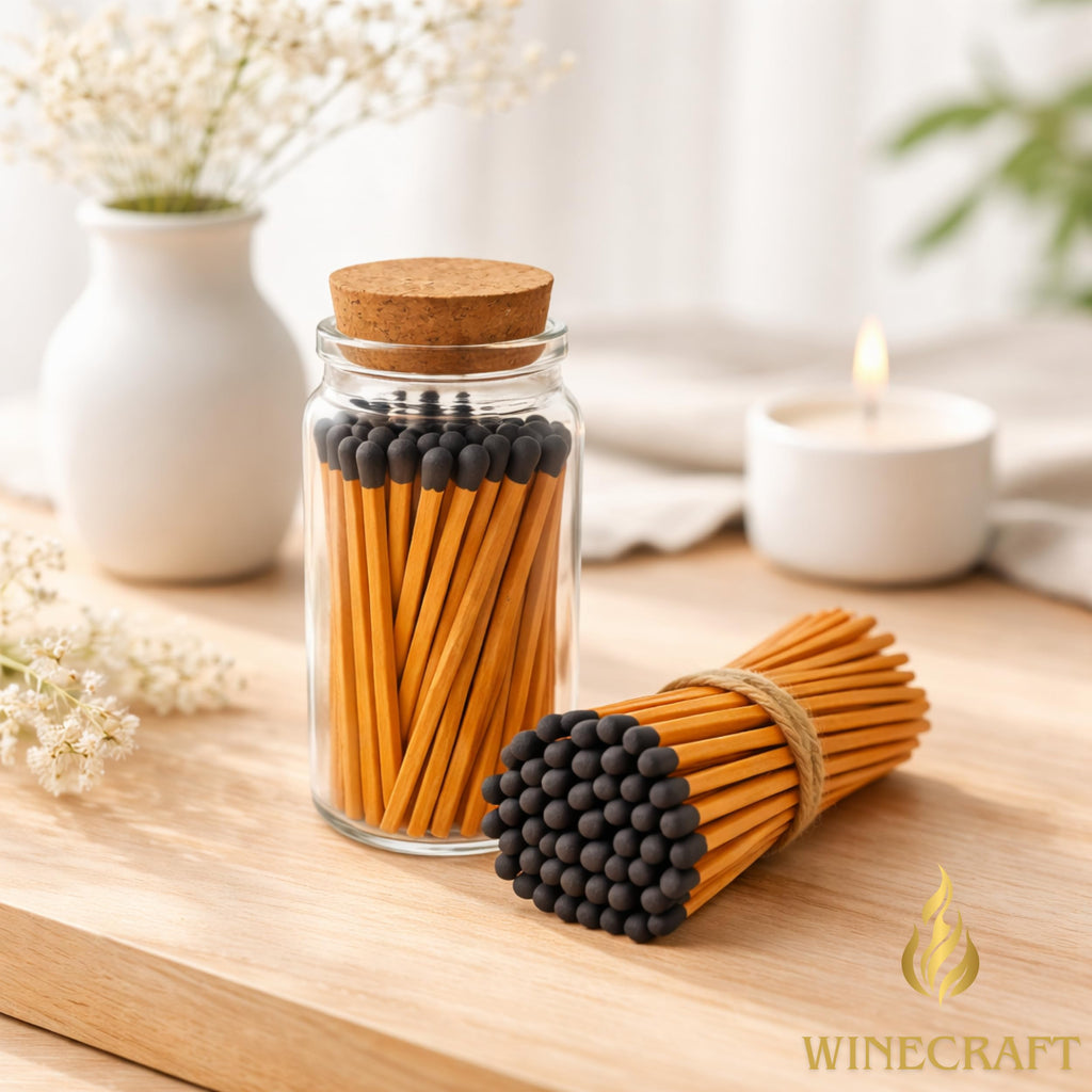 500 Count | 4" Brown Stick Matches | Strikers Included | Color Tip Wooden Match | Refill for Matchstick Jars, Candle Display, Holders & Bottles | 4 in inches Long