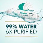 Pampers Aqua Pure Baby Wipes, Unscented, Fragrance Free, 99% Water, Water Based, Multi-Use, 336 Wipes Total (6X Flip-Top Packs)