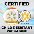 Powermax Size 10 Hearing Aid Batteries, 60 Count Long-Lasting Battery Pack, Yellow Long Tab for Easy Change