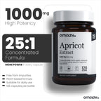 AMALTH Apricot Extract Supplement Capsules (25:1) 120 Capsules 500mg per Capsule, 1000 mg Servings (Pack of 1) (Herbal, Vegan, Non-GMO and Gluten Free)