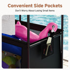 StorageWorks Pool Float Storage, 340 Gallon Rolling Pool Storage Bin, Two-Tier Mesh Swimming Pool Toy Storage, Pool Noodles Holder for Toys, Floats, Balls and Floats Equipment, Black