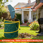 YEELOR Leaf Grabber Rake, 36.6 Inches, 3.3 Pounds（Straight Grip）